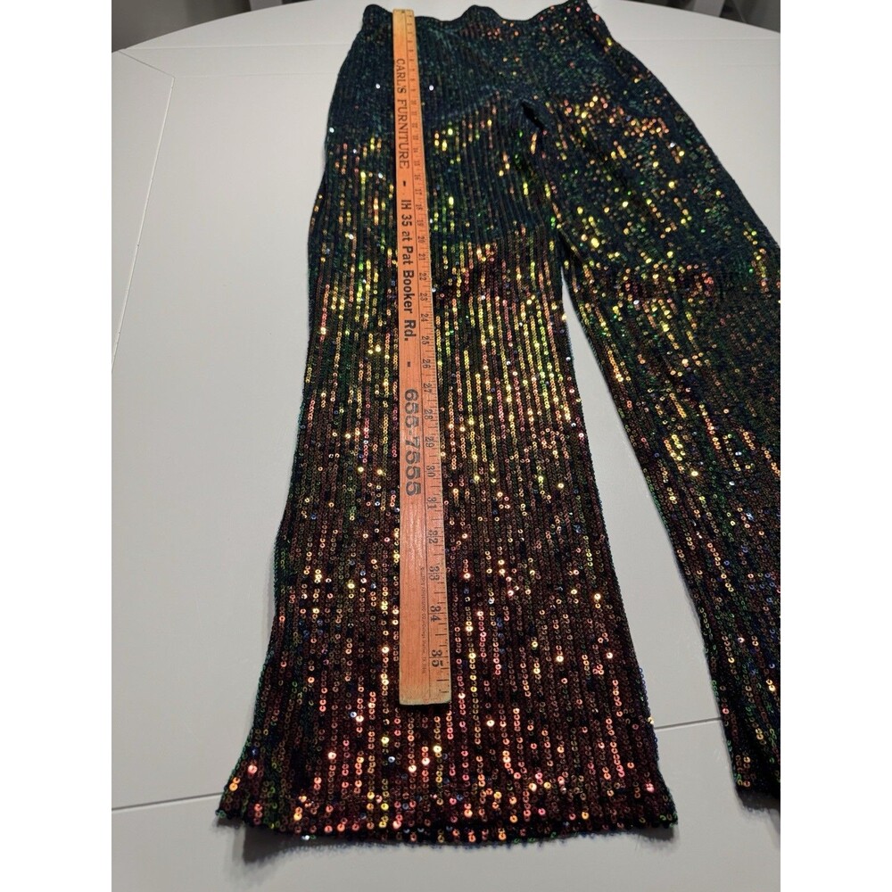Women’s Blue B Sequin Sheer Palazzo Pants Size Small New With Tags - Rainbow - Picture 3 of 11